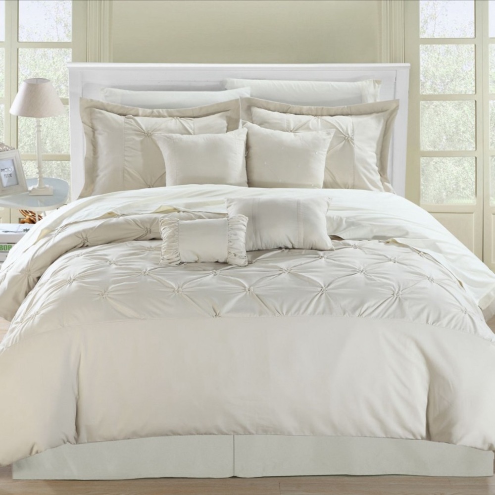 Beige 8 PC Vermont Comforter Set-Queen